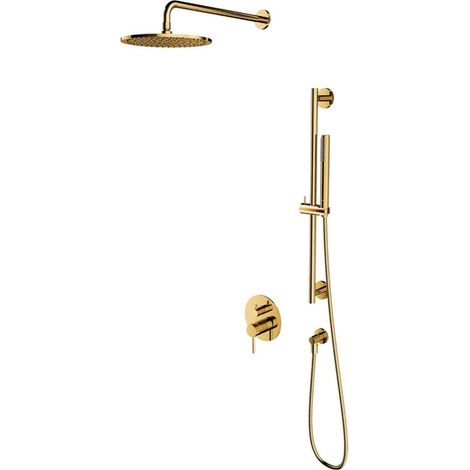 OMNIRES Y - Conjunto de ducha con grifo empotrado, con cuerpo, diámetro 25 cm, dorado SYSY47GL (1/3)