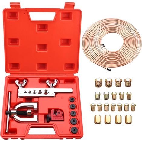 Kit de herramientas para abocardar latiguillos de freno, juego de herramientas para ensanchar latiguillos de freno, latiguillo de freno de 7,62 m Ø 4,75 mm con 16 conexiones + 5 conectores, ideal para (1/5)