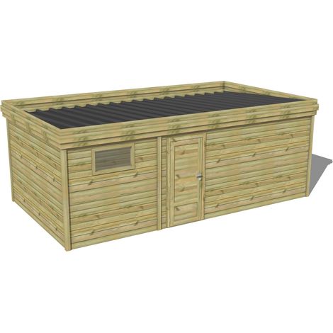 ABRI DE JARDIN bois traité 27mm, 6,9x3,4m, 24m2