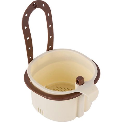 Panier d'évier de cuisine, filtre à déchets suspendu de qualité alimentaire avec conception à déversement, empêche les obstructions dans les canalisations, organisateur lavable au lave-vaisselle, comp (1/5)