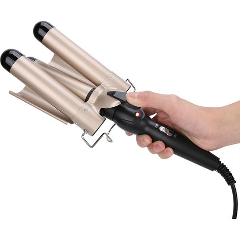 Fer à boucler 3 en 1 réglable, lisseur et cranteur pour cheveux, 32mm, voltage universel 110V-240V (1/5)