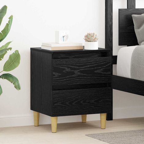 Bettschrank Schwarz Eichen-Optik 40 x 35 x 50 cm Holzwerkstoff