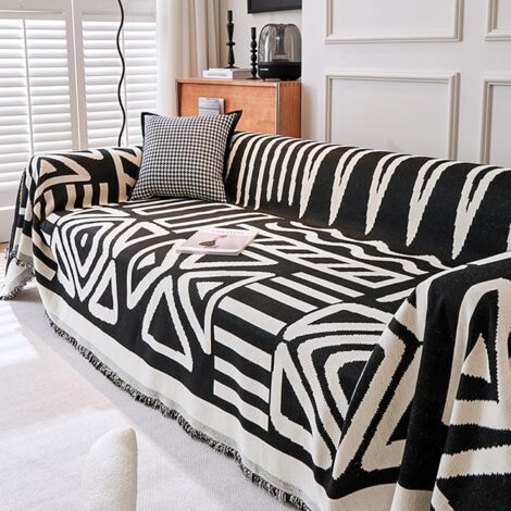 Sofabezug, geeignet für Zweisitzer-Sofas oder Chaiselongues, schützt das Sofa vor täglicher Abnutzung, schwarz, 180 x 260 cm (1/4)