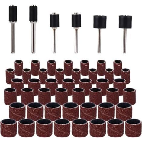 Kit Manchons de Ponçage 51 Pièces pour Ponceuse à Tambour Bandes Abrasives en Carbure Silicium Résistantes Haute Température Accessoires Bois Plastique Métal et - (1/5)