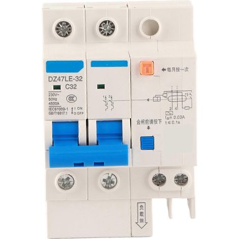DZ47LE‑32 2p N C32 Fehlerstromschutzschalter 230V 32A 30mA