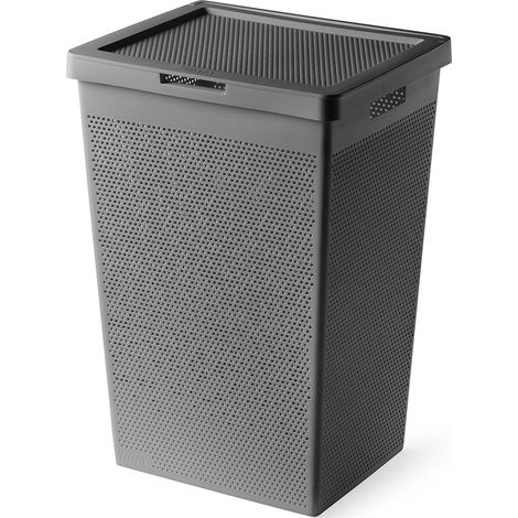 Cesta portabiancheria 65 lt grigia in plastica riciclata