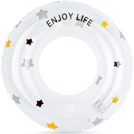 Bouée gonflable ronde pour adultes, idéale pour les vacances à la plage et les fêtes à la piscine. Jouet aquatique parfait pour l'été. (1/5)