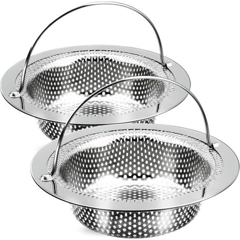 Crépine d'évier 2 pièces - Compatible avec la plupart des paniers de vidange d'évier de cuisine - 11 cm x 3 cm (1/4)