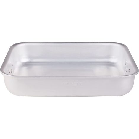 Pentole Agnelli Linea Alluminio Professionale Rostiera Rettangolare, Argento, 30 x 23 cm
