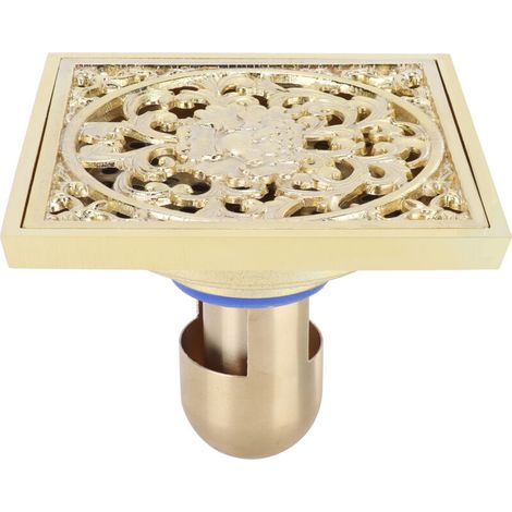 10x10cm Gold Copper Floor Drain Deodorant Floor Drain Strainer for Kitchen Bathroom Hotel Deep Water (1/5)