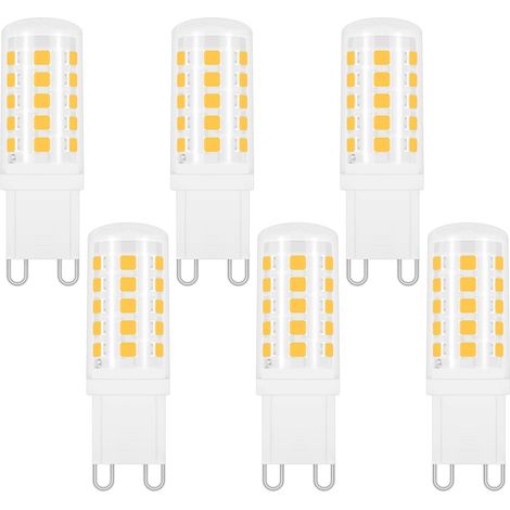 G9 LED 4W Blanc Neutre 4000K, 400LM, Équivalent Halogène G9 40W 33W, 360 Degrés, AC 220-240V, LED Lampe Neutre pour Lumière Miroir, Lampe de Table, Non-dimmable, lot de 6 [Classe énergétique D]