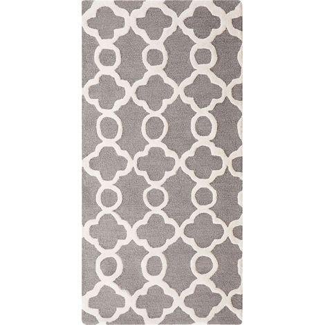 Rug ZILE Grey 80 x 150 cm Wool