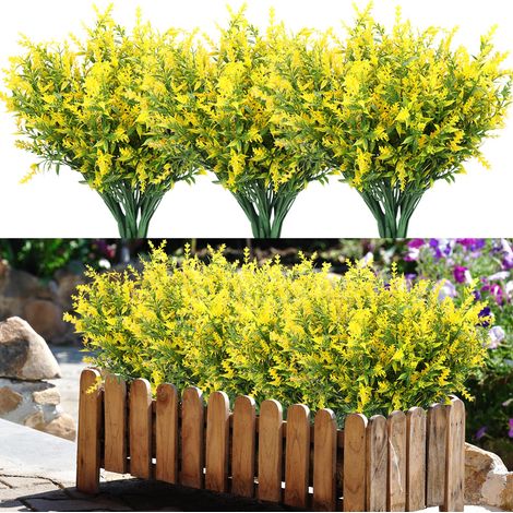 Plante Artificielle Exterieur Decoration Fleurs Artificielles Deco 10 Bouquet Jardin Moderne Extérieur Fleur Artificielle Lavande Artificielle Fausse Plante Interieur Arbuste Artificiel Jaune (1/5)