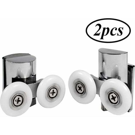 Roulette de Douche Roulettes Haut et Bas pour Porte de Douche Roulettes de Porte de Douche de 23 mm Porte Coulissante de Douche Galets de Roulettes Douche Porte Coulissante 23mm 2 Pièces
