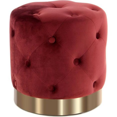 Pouf Rond Design "Piano" 40cm Bordeaux (1/3)