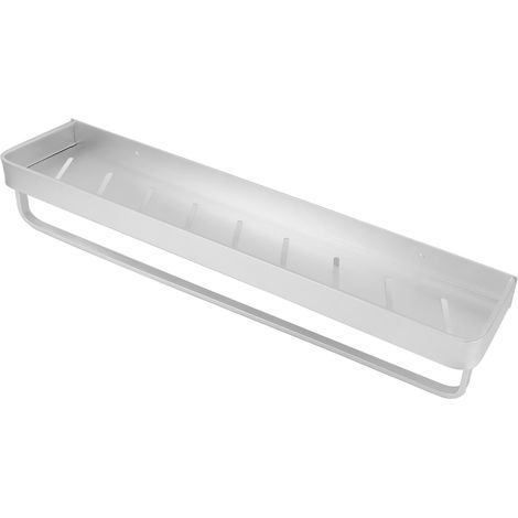 Étagère murale flottante en aluminium (60 cm) - Idéale pour la salle de bain, la cuisine et la buanderie - Installation sans perçage ni crochets (1/5)