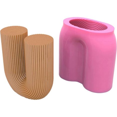 U-förmige Silikonform für 3D-Kerzen, Epoxidharz, Modelliermasse, Dekoration