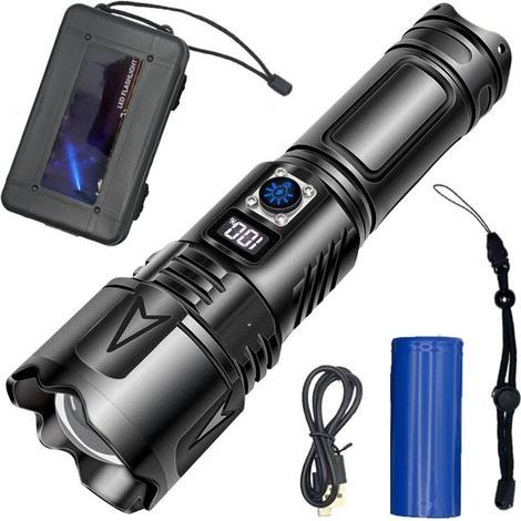 Rapanda – 100.000 Lumen LED-Taschenlampe – USB-C-aufladbar – IPX6 wasserdicht – Leuchtweite bis zu 914 m – 5 Beleuchtungsmodi für schwieriges Gelände (1/5)