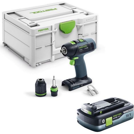 Festool Akku-Bohrschrauber T 18+3-Basic + Akkupack BP 18 Li 4,0 HPC-ASI 577051 (1/5)