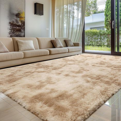 Teppich Hochflor Grau 120x160 Waschbar Khaki 120 x 160 cm (Rechteckig) (1/5)