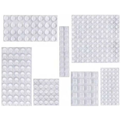 Patin Silicone, Anti-Bruit Butées Patins de Protection Caoutchouc Auto-Adhésif Tampon Transparent Pieds Antidérapant pour Porte Placard, Cuisine, Salle de Bain, Bureau 7 Tailles (1/4)