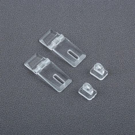 Set mit 4 transparenten Acrylscharnieren 41 x 16 mm für Türen und Schubladen von Schmuckkästchen, Schränken und Kleiderschränken sicheres Verriegelungssystem. (1/5)