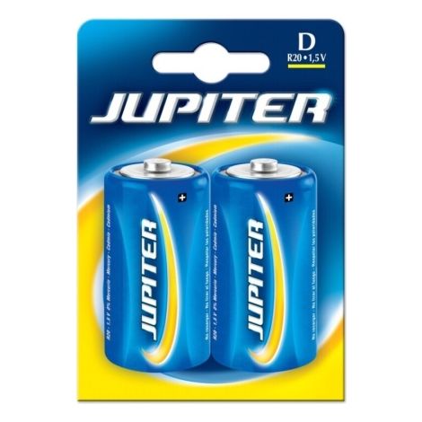 Jupiter Pack de 2 Pilas Salinas D R20
Gama de pilas salinas desarrolladas para aparatos que requieren un bajo consumo de energÃ­a como relojes, desper