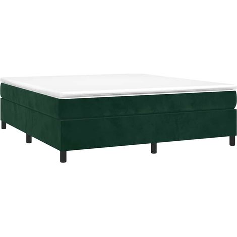Struttura Letto a Rete a Molle Verde Scuro 180x200 cm in Velluto vidaXL