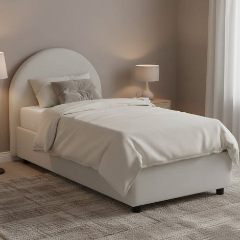 Talamo Italia Einzelbett Alice, Containerbett mit Kunstlederbezug, 100% Made in Italy, Frontöffnung, inklusive Matratze 80x190 cm, Weiß (1/4)