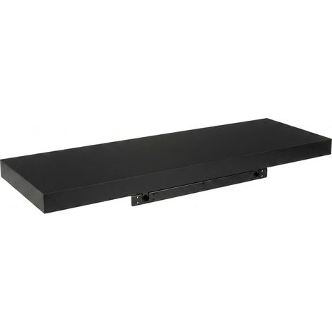 Mensola da Muro Sospesa Moderna in Legno MDF Nero Soggiorno Scomparsa 80 (1/5)