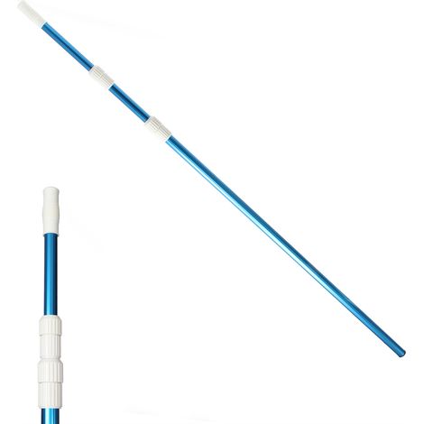 Wiltec Barra telescópica 120-360cm para limpiafondos de piscina, complemento para cabezal de cepillos (1/5)