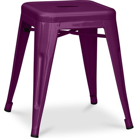 Industriedesign Hocker - 45cm - Neue Edition - Stylix Purple