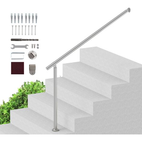 Sécurité fiable avec rampe d'escalier 120 cm, main courante en acier inoxydable, angle réglable, pour personnes âgées (1/5)