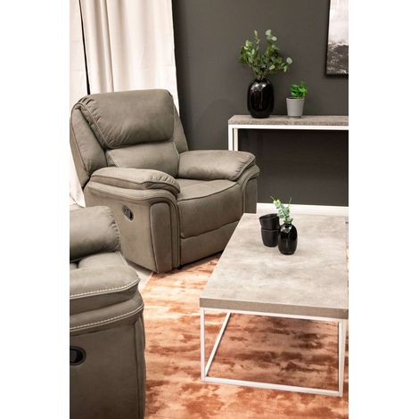 Saranda fauteuil , Recliner avec repose-pieds gris.