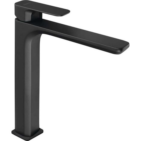 Sapho Spy - Miscelatore verticale da lavabo senza sistema di scarico, nero opaco PY07/15