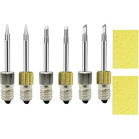 6pcs USB Brass Soldering Tip for Soldering Stations with E10 Interface (1/5)