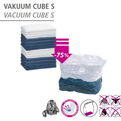 Sac de rangement sous vide WENKO VakuumCube 4 pièces 70x100cm housse de rangement sous vide sac de compression vêtements rangement sous vide vêtements stockage sous vide sac hermétique transparent