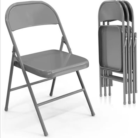 ORION91oficial® - Silla Plegable LEO  Metal Color Gris Plomo  Cocina  Jardín  Camping – 46 x 44 x 78 cm - SpazioLuzio - Unidad (1/5)