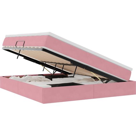 Maison Exclusive - Letto con contenitore e materasso Rosa 160 x 200 cm Velluto
