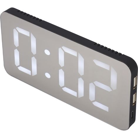 Multifunktionaler LED-Digitalwecker mit 2 USB-Anschlüssen und automatischer Dimmfunktion für Schlafzimmer und Büro – TS‐8201‐HW (1/5)