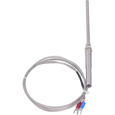 Sonde thermocouple de type K, capteur de température, détecteur, jauge en acier inoxydable 304, filetage M8, 2 mètres (1/5)