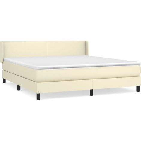 Maison Exclusive - Boxspringbett mit Matratze Creme 180x200 cm Ku (1/5)