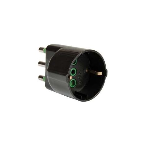 ADATTATORE SCHUKO 2 POLI + TERRA 16A NERO- - nero 82131 - 5 pezzi FANTON