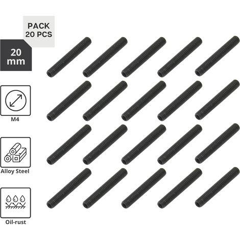 Industrial Vis Sans Tete Metrique Vis M4 x 20 mm PACK de Vis 20 Vis cle Allen Extrémité Chanfreinée Visserie pour fixation polyvalente, poignee de porte et autres utilisations (1/3)