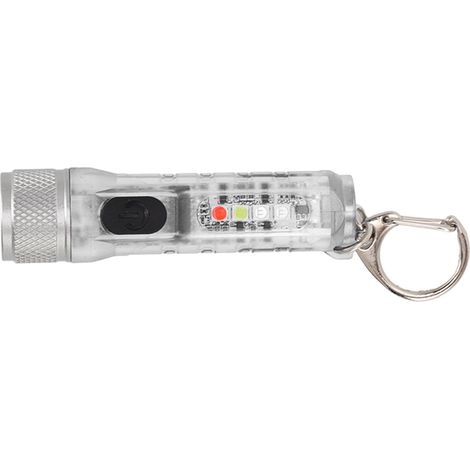Lampe torche porte-clés longue portée, lampe torche LED ultra-lumineuse rechargeable par USB, mini lampe torche pour l'extérieur M300, transparente non fluorescente (1/5)