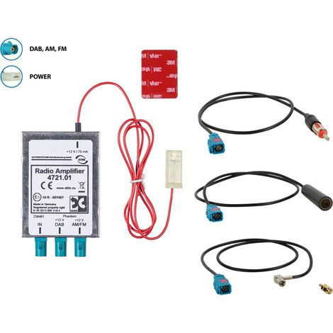 Separateur antenne AM FM DAB+ DIN-f-DIN-m- SMA-m- SMB-f-