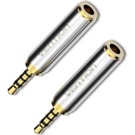 Venzione Adattatore Jack VAB-S02/ Jack 2,5 Maschio - Jack 3,5 Femmina/ Argento