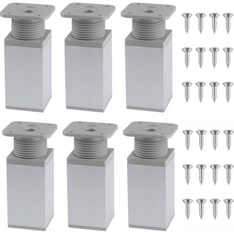 6 Pièces Pieds de Meubles Réglables, Pieds de Meubles Réglables en Aluminium, Pieds pour Meubles en Aluminium, Pied de Meuble, Pieds Reglables, pour Meubles pour Canapé, Lit, Et Armoires (1/5)