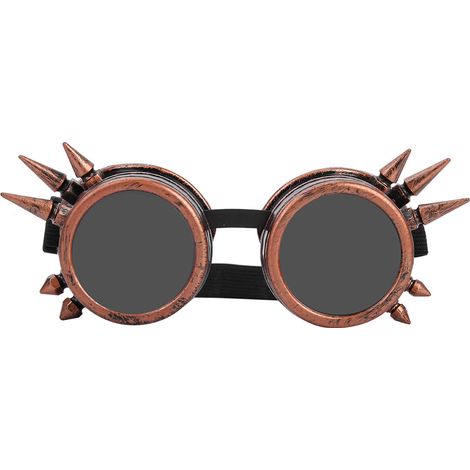 Ortviai Lunettes Rétro Steampunk à Double Lentille Antivents en ABS – Rouge Bronze, lunettes de protection (1/5)