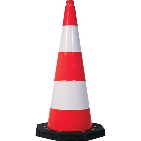 Cône plastique 75cm avec pied en caoutchouc TALIAPLAST 520303